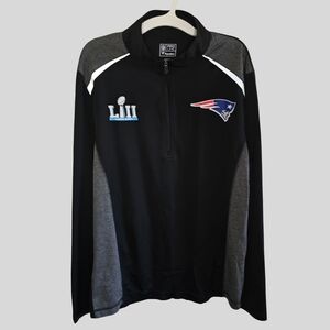 Fanatics Pro Line Patriots Pullover Men’s Size Medium Black Gray Quarter-Zip